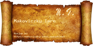 Makoviczky Imre névjegykártya